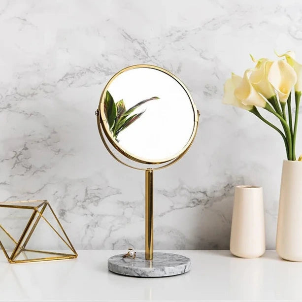 Kosmetikspiegel Gold, Marmor-Stil