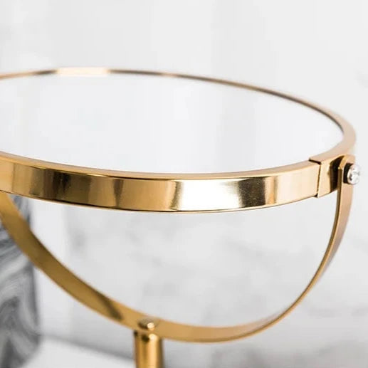 Kosmetikspiegel Gold, Marmor-Stil