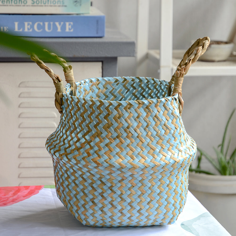 Handgemachter Boho Badezimmerkorb aus Seegras - Badeno