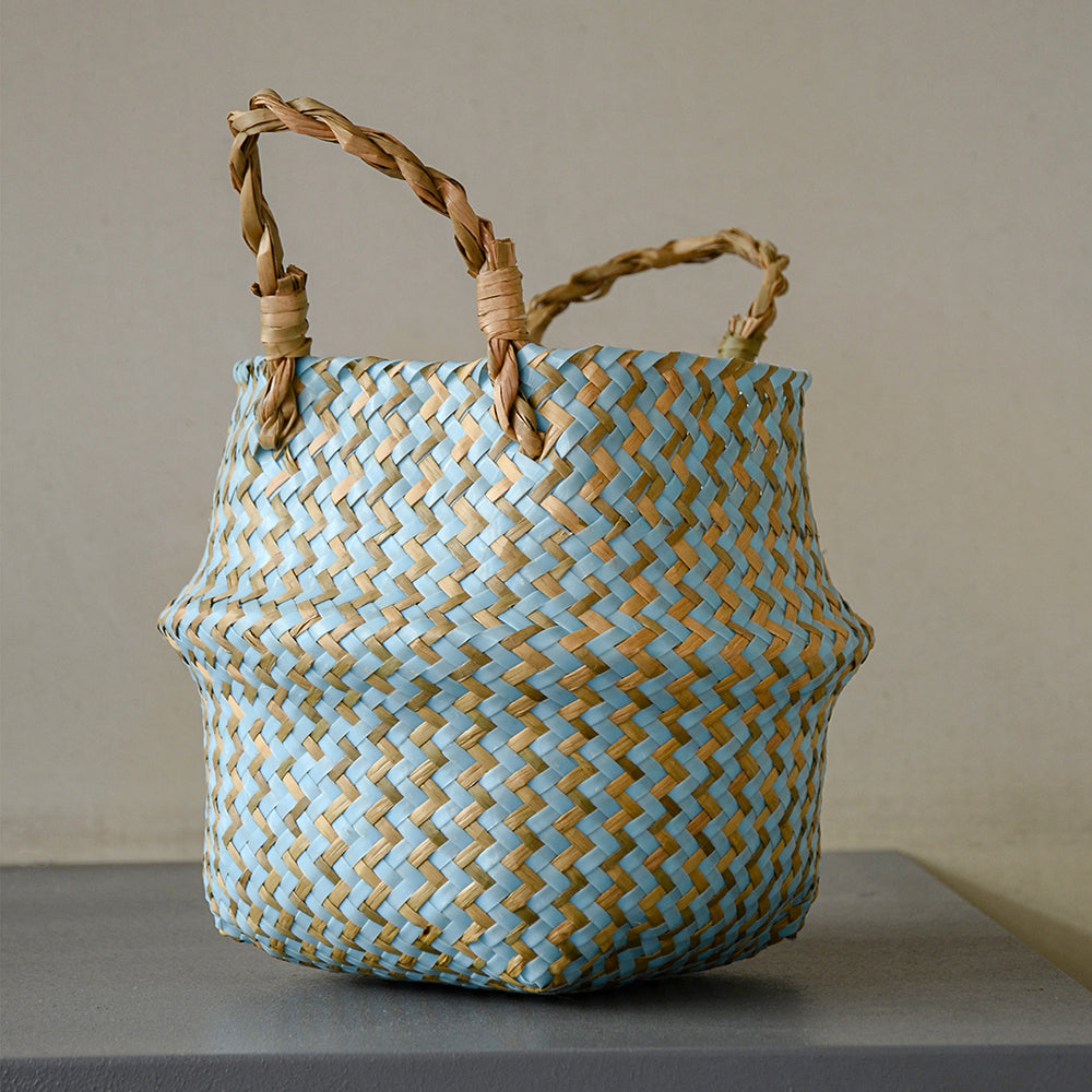 Handgemachter Boho Badezimmerkorb aus Seegras - Badeno