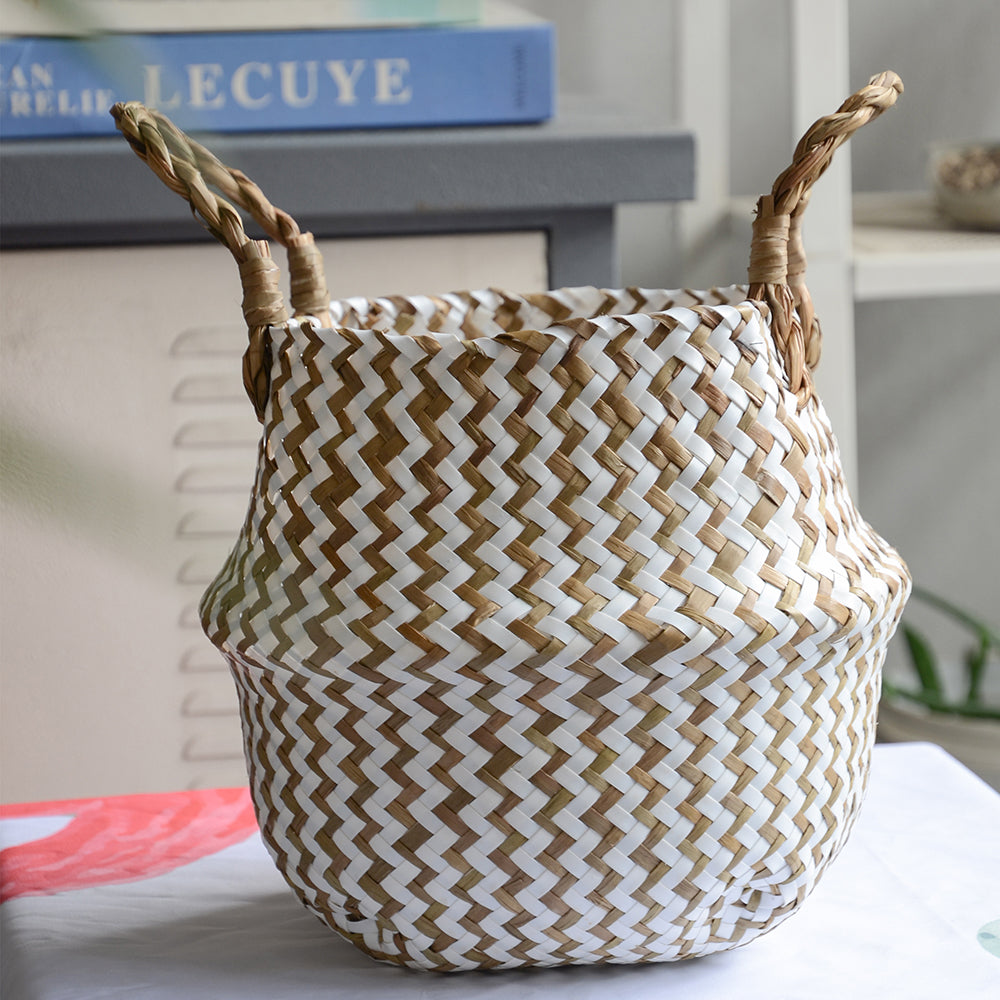 Handgemachter Boho Badezimmerkorb aus Seegras - Badeno