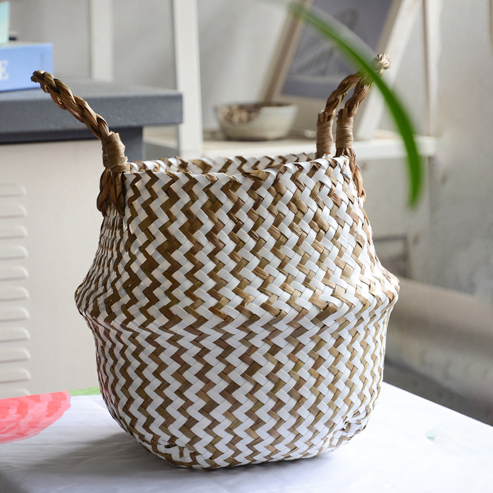 Handgemachter Boho Badezimmerkorb aus Seegras - Badeno