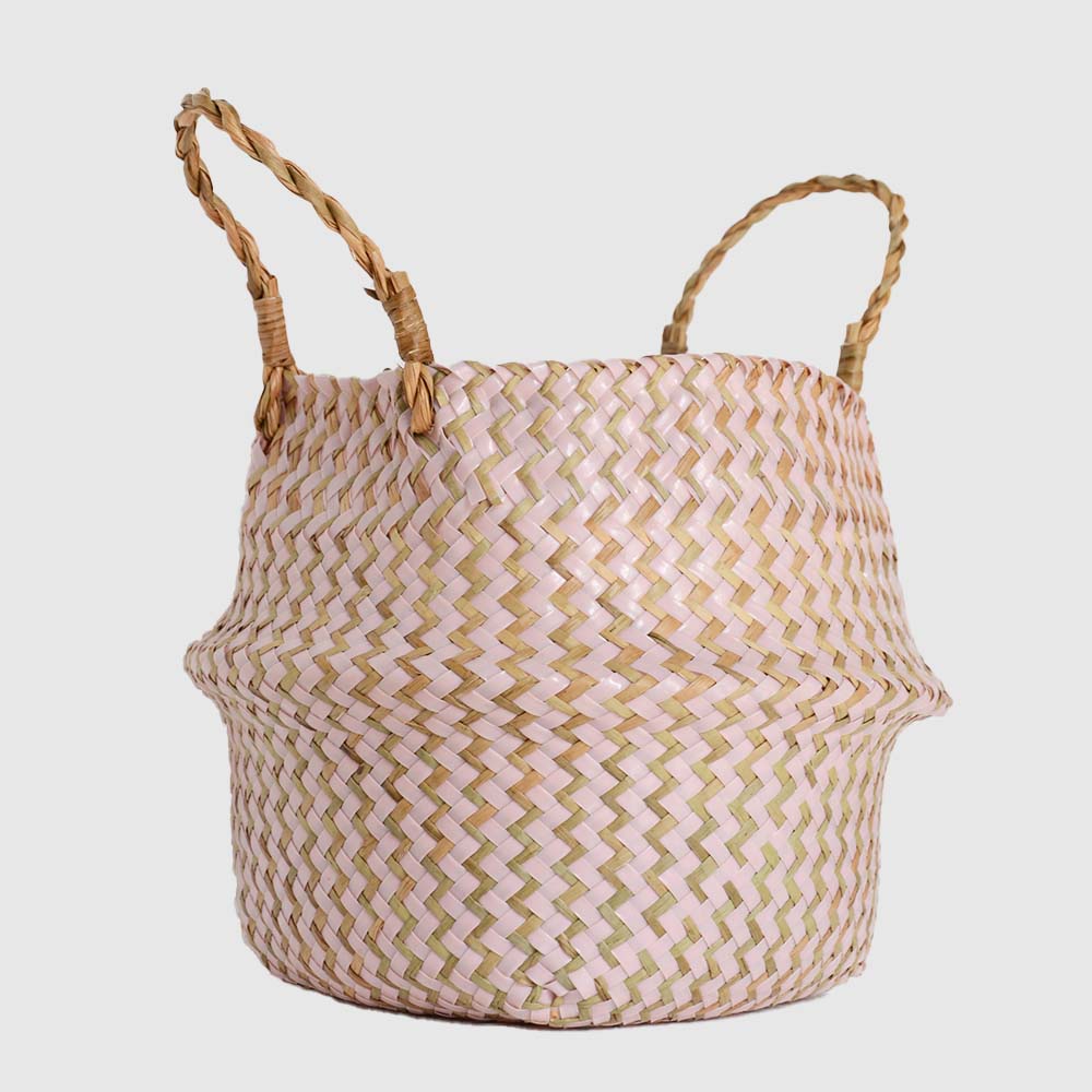 Handgemachter Boho Badezimmerkorb aus Seegras - Badeno
