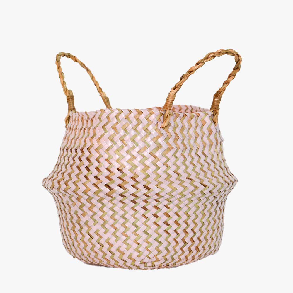 Handgemachter Boho Badezimmerkorb aus Seegras - Badeno