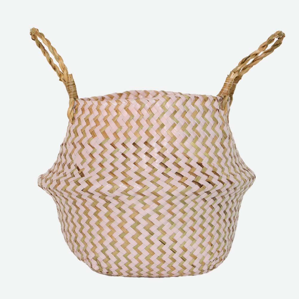 Handgemachter Boho Badezimmerkorb aus Seegras - Badeno