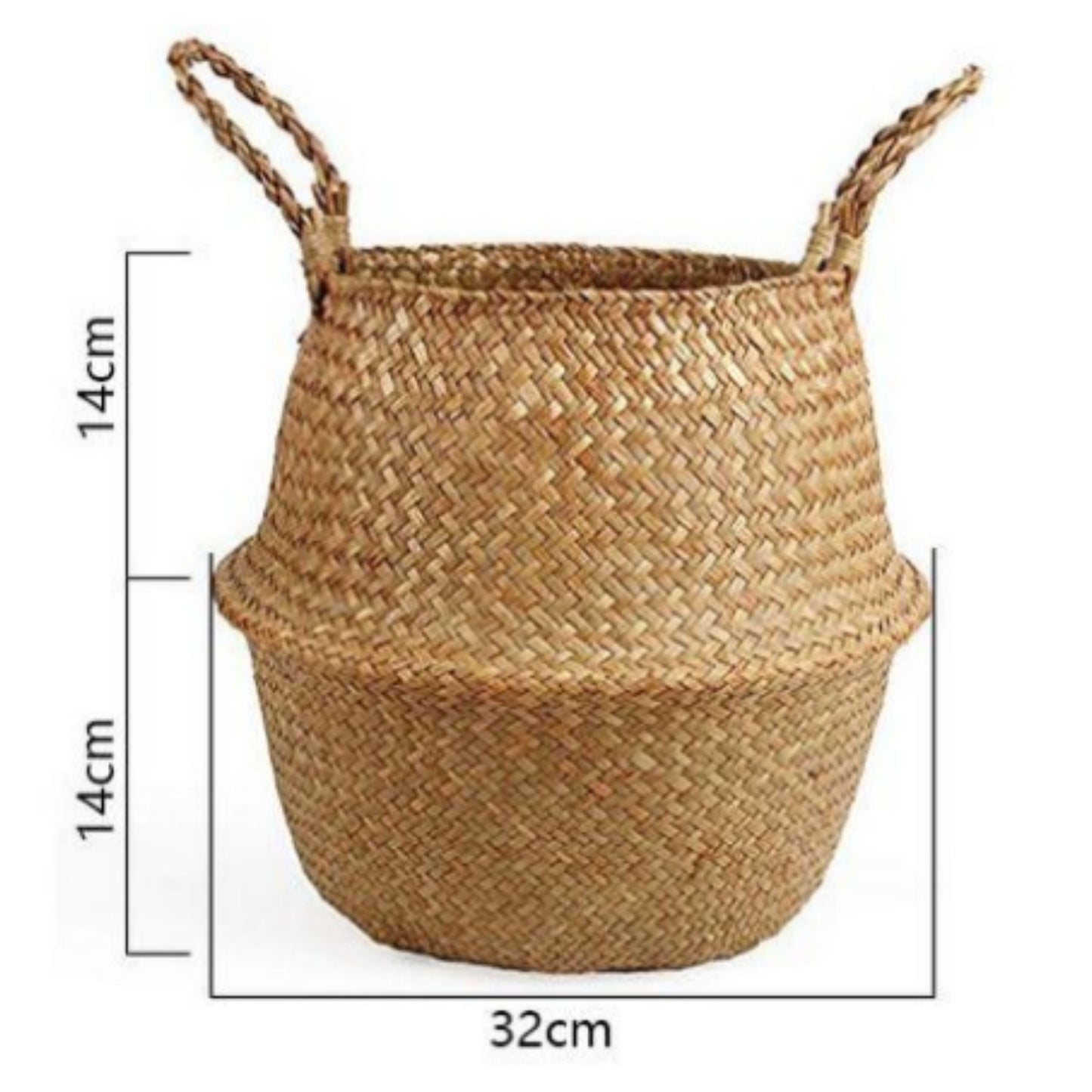 Handgemachter Boho Badezimmerkorb aus Seegras - Badeno