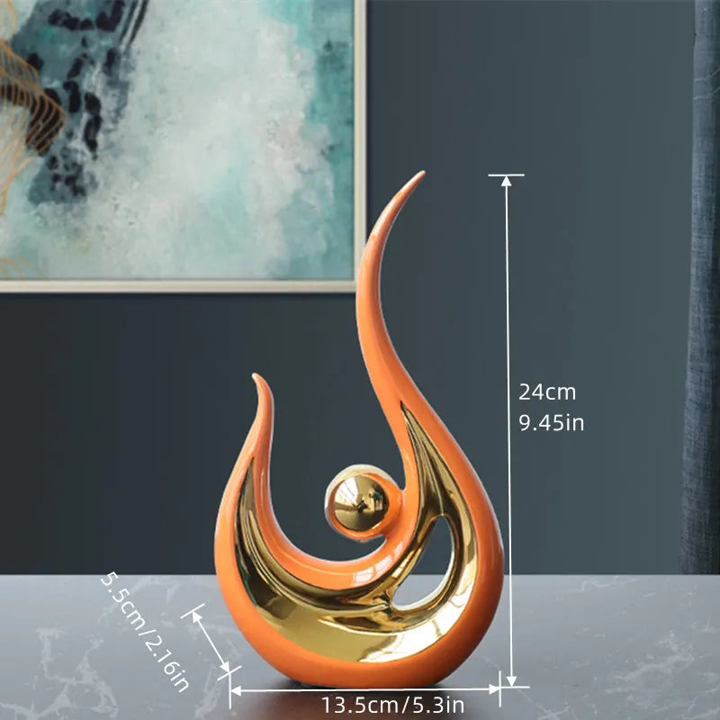 Porzellanskulptur, Flamme, handbemahlt - Badeno