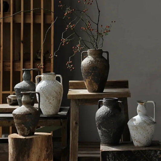 Rustikale Keramikvase, alter Krug - Badeno