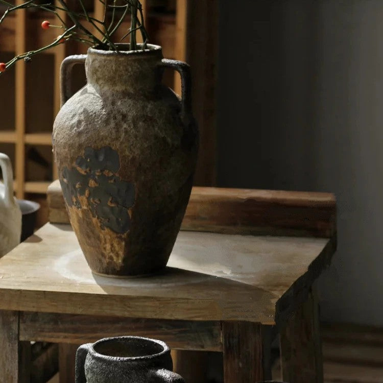 Rustikale Keramikvase, alter Krug - Badeno