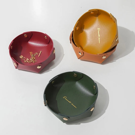 Faltbarer Aufbewahrungsbehälter aus Kunstleder, rund - Badeno