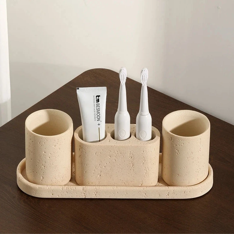 Wabi-Sabi Sandstein Badezimmer-Zubehörset