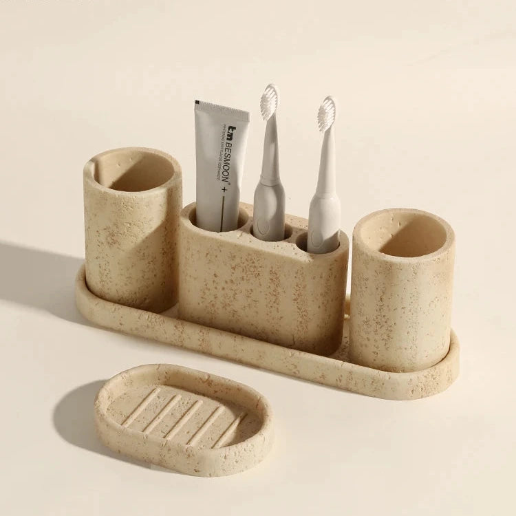 Wabi-Sabi Sandstein Badezimmer-Zubehörset