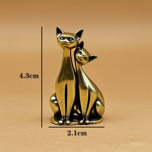 Vintage Katzenfigur – Verliebtes Katzenpaar