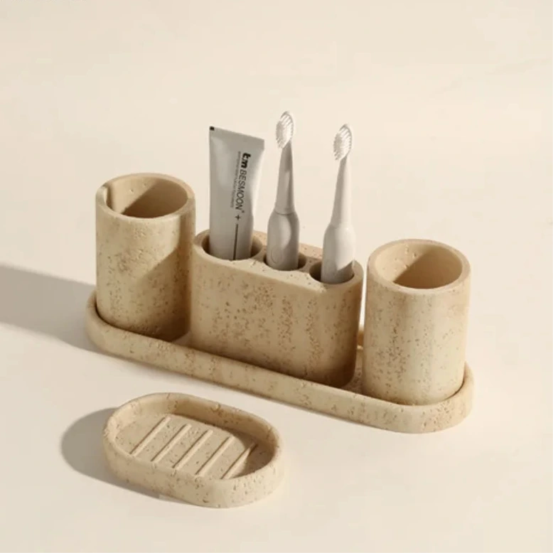 Wabi-Sabi Sandstein Badezimmer-Zubehörset