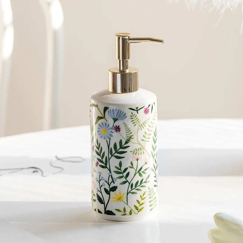 Seifenspender Keramik Blumenmuster 430 ml - Badeno