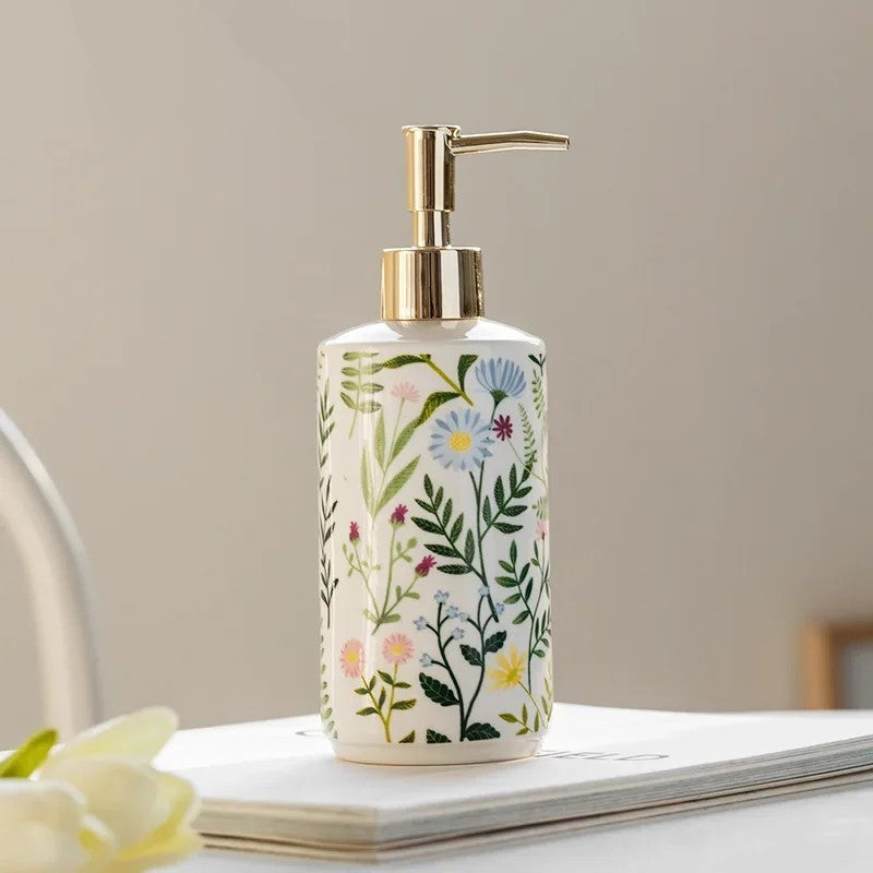 Seifenspender Keramik Blumenmuster 430 ml - Badeno