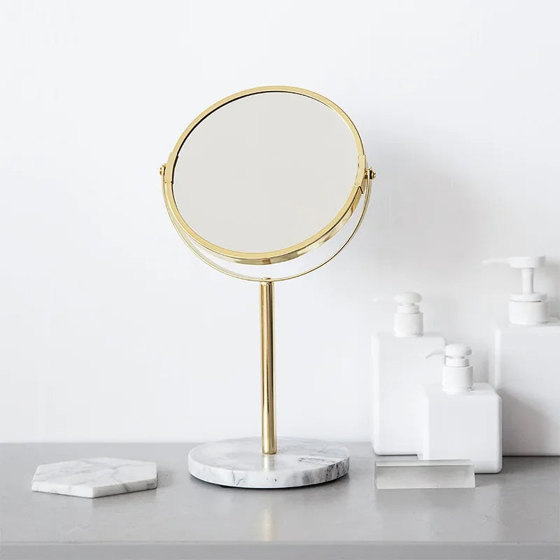 Kosmetikspiegel Gold, Marmor-Stil