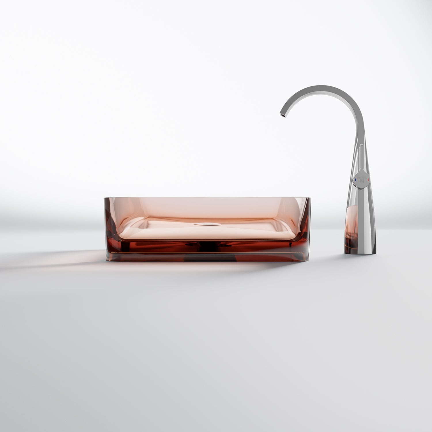 Serie 489 Polyresin Aufsatzwaschtisch eckig - Badeno