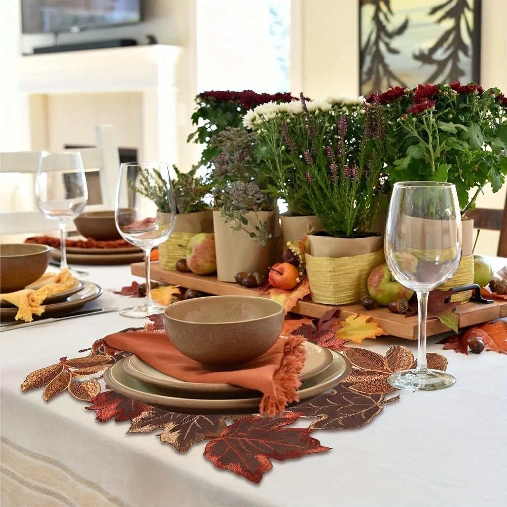 Herbst Tischläufer mit Ahornblättern