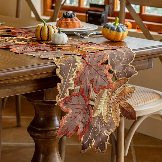 Herbst Tischläufer mit Ahornblättern