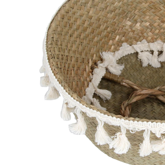 Boho Rattankorb, faltbar, mit Griff - Badeno 