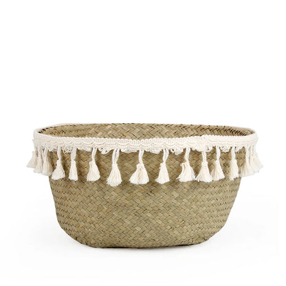 Boho Rattankorb, faltbar, mit Griff - Badeno 