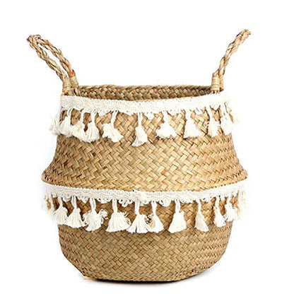 Boho Rattankorb, faltbar, mit Griff - Badeno 