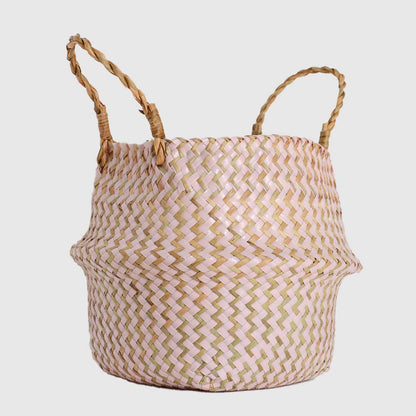 Handgemachter Boho Badezimmerkorb aus Seegras - Badeno 