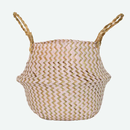 Handgemachter Boho Badezimmerkorb aus Seegras - Badeno 