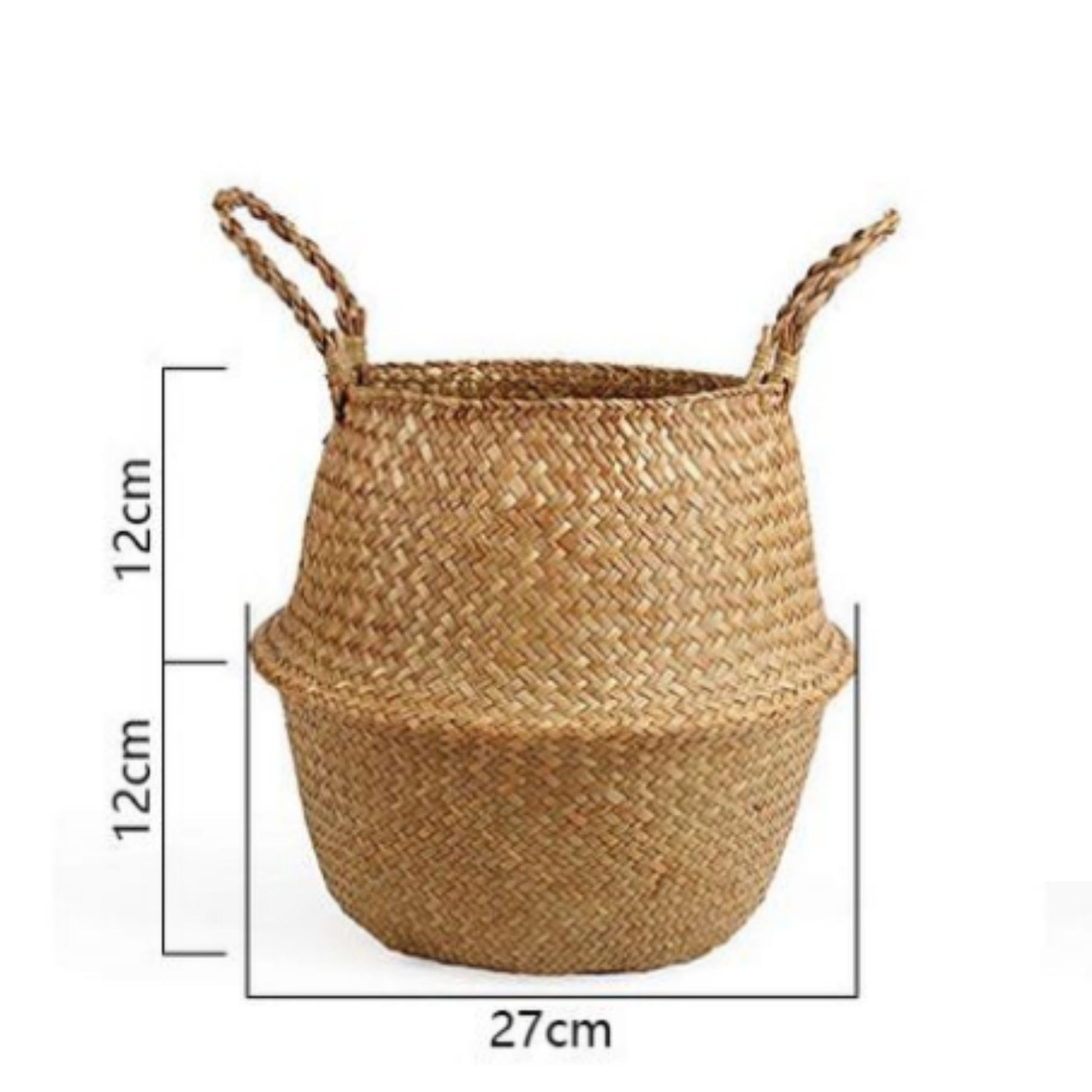 Handgemachter Boho Badezimmerkorb aus Seegras - Badeno 