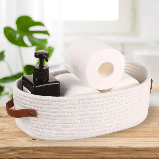 Ovaler gewebter Badezimmer-Aufbewahrungskorb - Badeno 