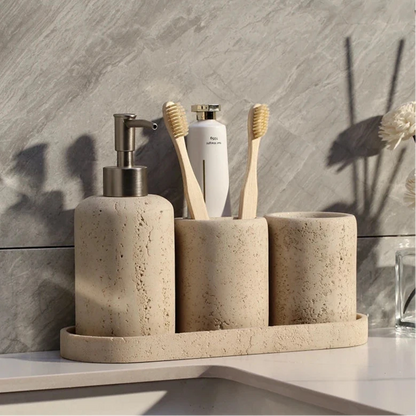 Wabi-Sabi Sandstein Badezimmer-Zubehörset