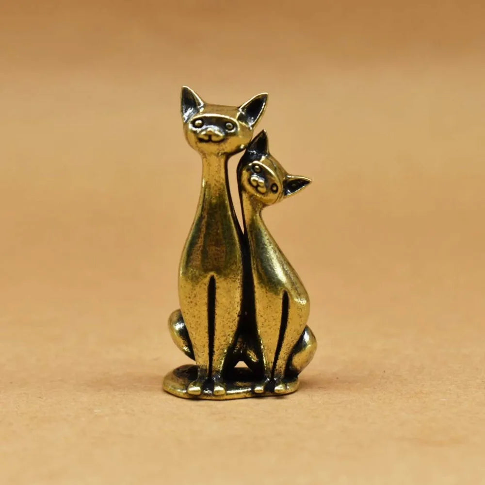 Vintage Katzenfigur – Verliebtes Katzenpaar