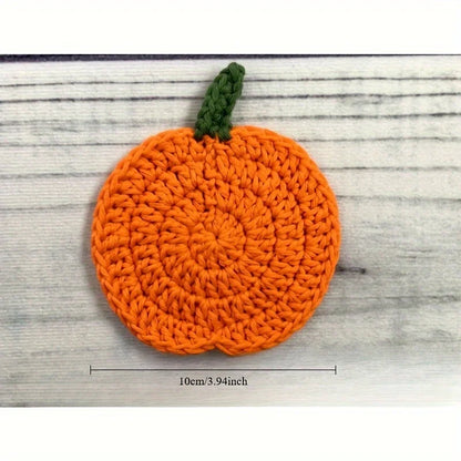 Herbstliche gehäkelte Kürbis-Untersetzer