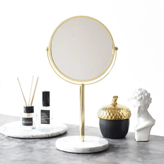 Kosmetikspiegel Gold, Marmor-Stil