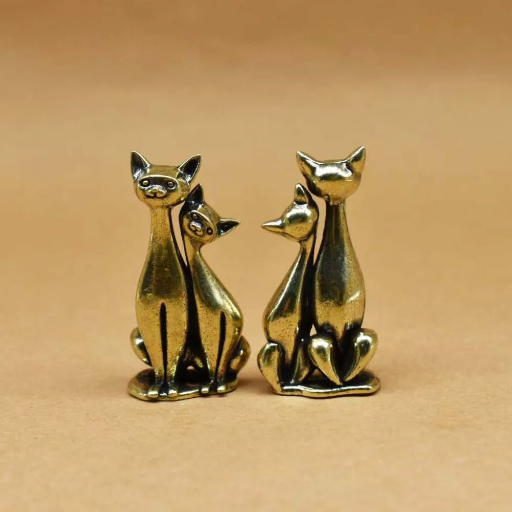Vintage Katzenfigur – Verliebtes Katzenpaar