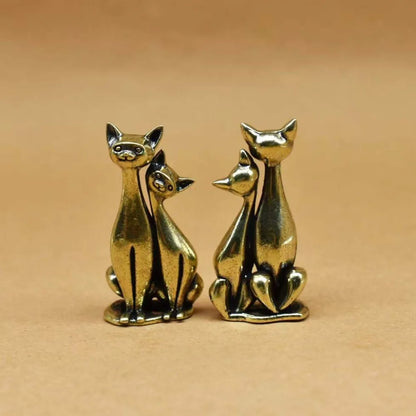 Vintage Katzenfigur – Verliebtes Katzenpaar