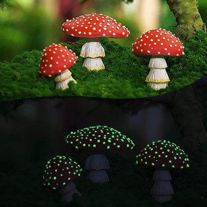 Leuchtender Mini Pilz aus Kunstharz