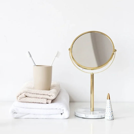 Kosmetikspiegel Gold, Marmor-Stil
