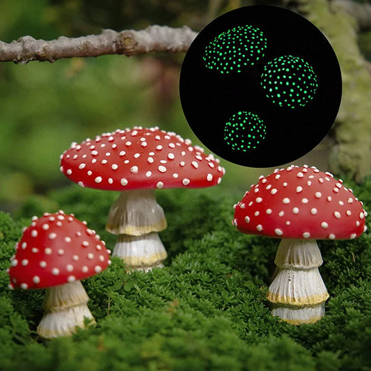 Leuchtender Mini Pilz aus Kunstharz