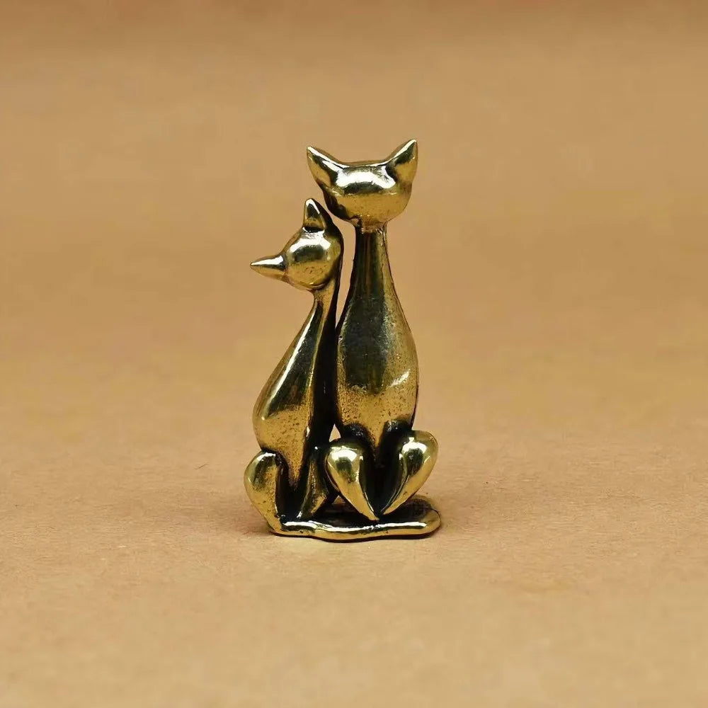 Vintage Katzenfigur – Verliebtes Katzenpaar