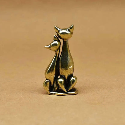 Vintage Katzenfigur – Verliebtes Katzenpaar