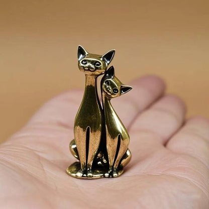 Vintage Katzenfigur – Verliebtes Katzenpaar