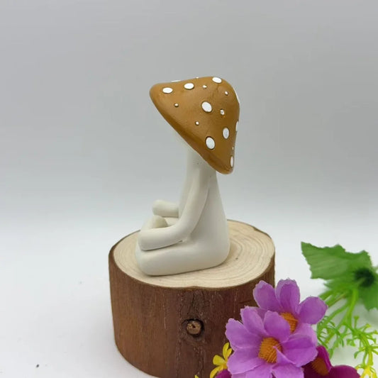 Meditierender Pilz Dekofigur