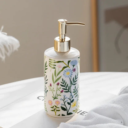 Seifenspender Keramik Blumenmuster 430 ml - Badeno 