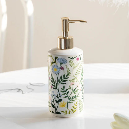 Seifenspender Keramik Blumenmuster 430 ml - Badeno 
