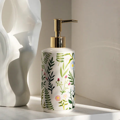 Seifenspender Keramik Blumenmuster 430 ml - Badeno 