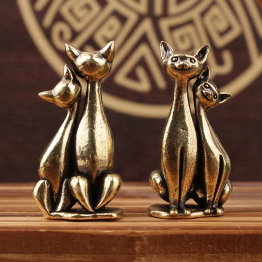 Vintage Katzenfigur – Verliebtes Katzenpaar