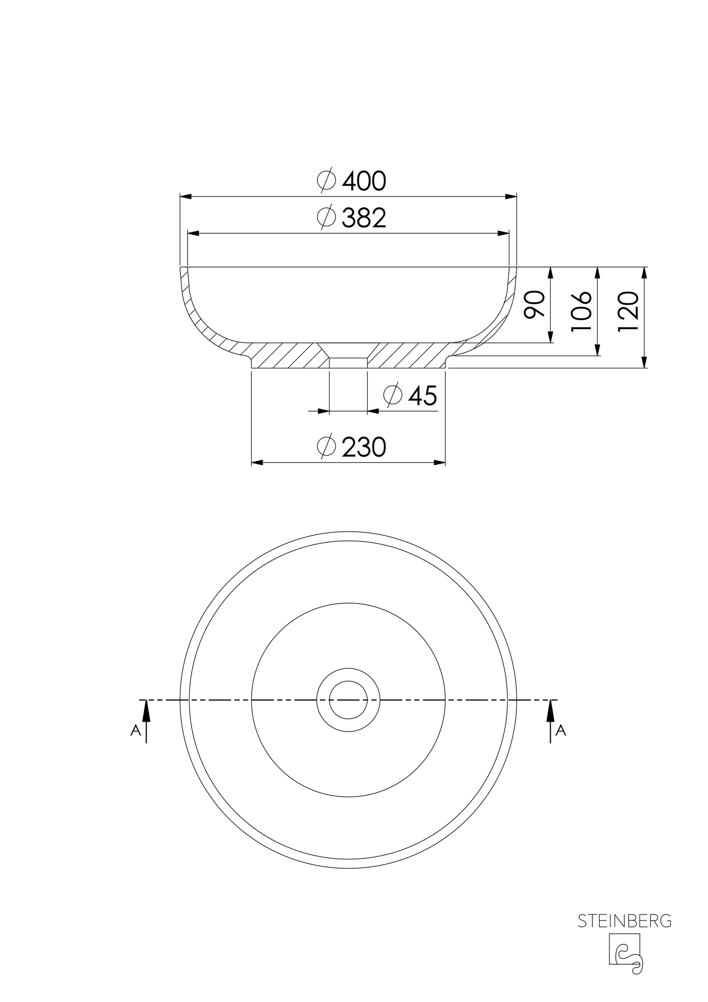 Serie 489 Polyresin Aufsatzwaschtisch rund